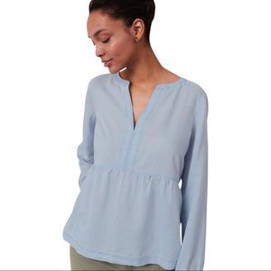 LOFT | Softened Split Neck Peplum Blouse